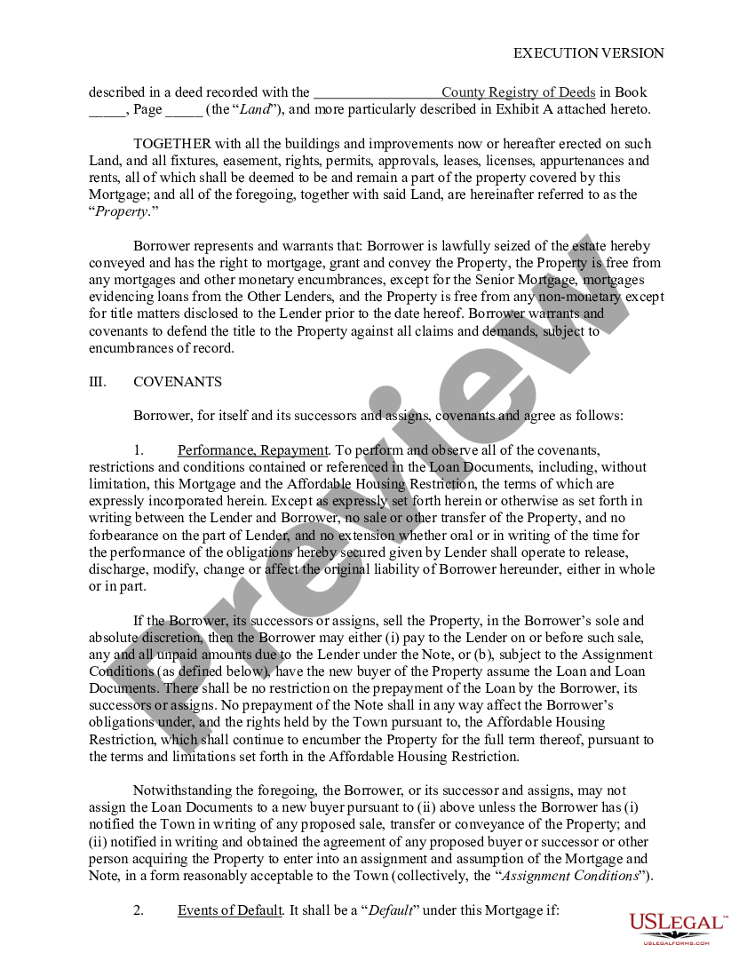 Massachusetts Mortgage, Security Agreement, and Assignment of Leases ...