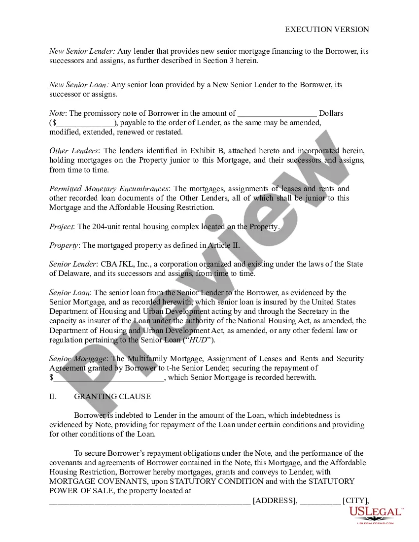 Get Mortgage, Security Agreement, and Assignment of Leases and Rents Preview Mortgage, Security Agreement, and Assignment of Leases and Rents