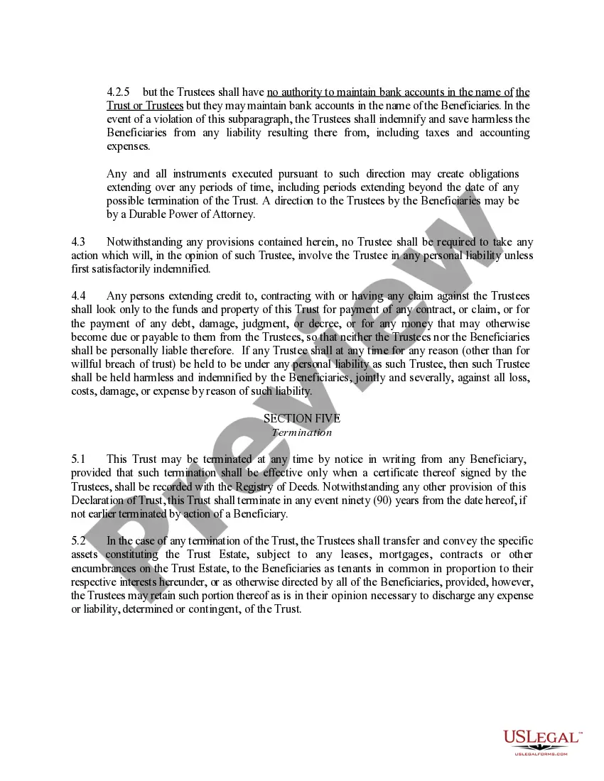 Preview Declaration of Trust Establishing Nominee Trust