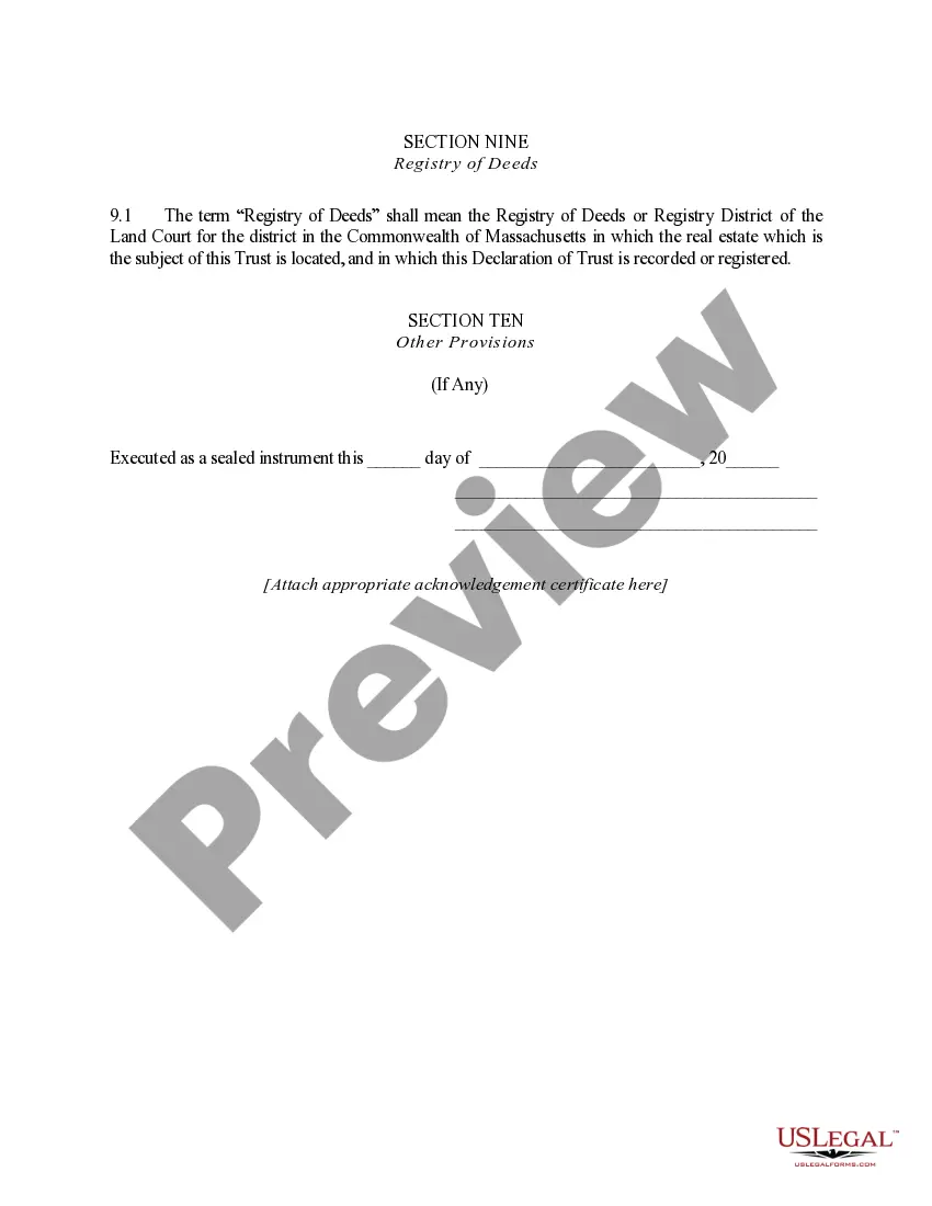 Preview Declaration of Trust Establishing Nominee Trust