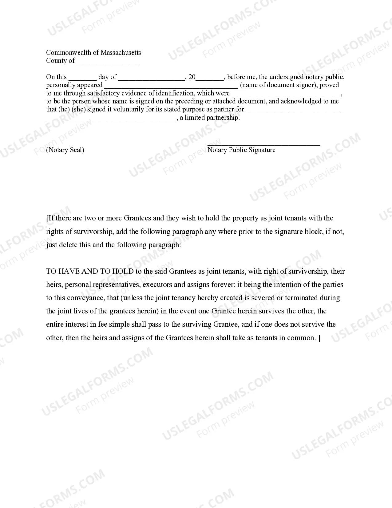 Preview Warranty Deed from Limited Partnership or LLC is the Grantor, or Grantee