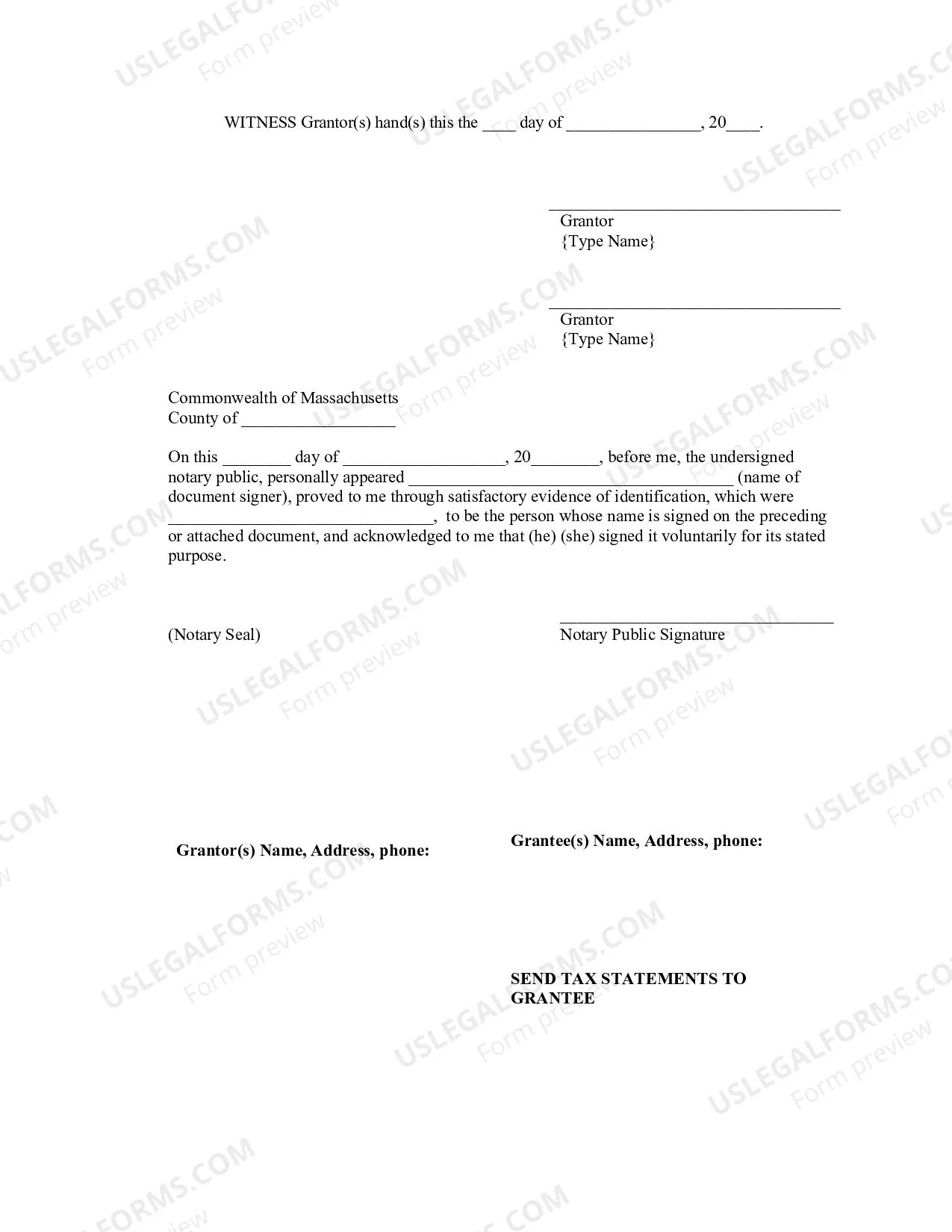 Preview Quitclaim Deed from Husband and Wife to Three Individuals as Joint Tenants