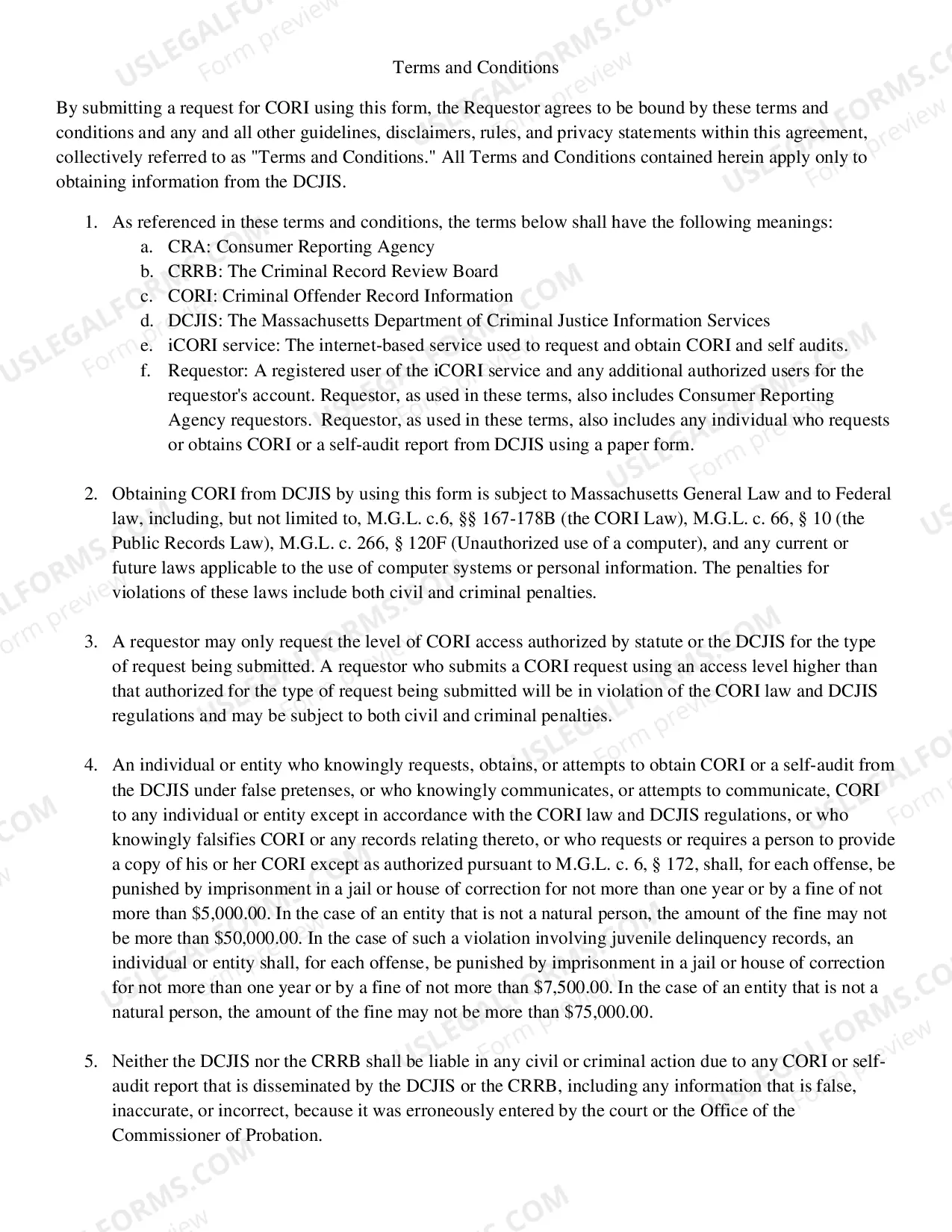 Preview Request For Record Information