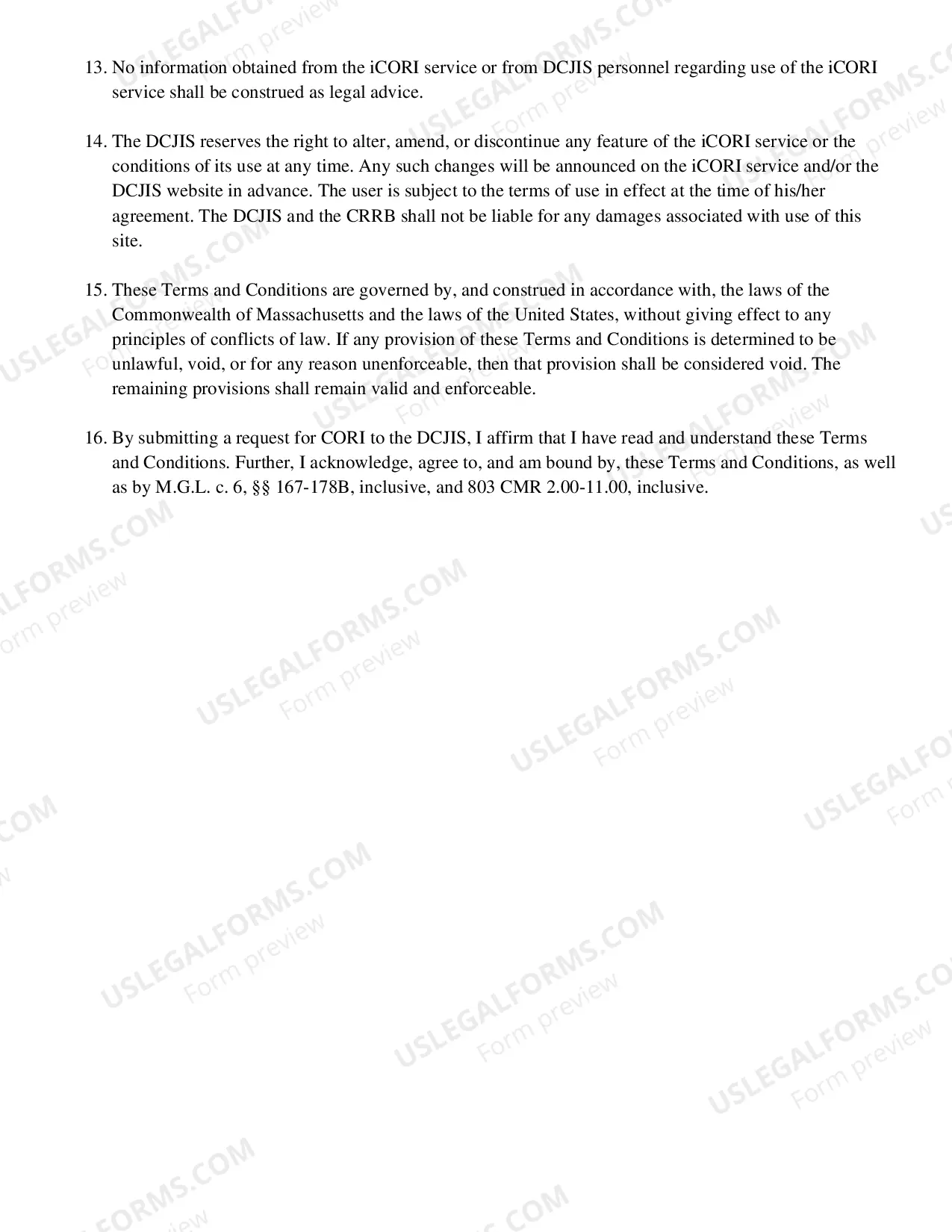 Preview Request For Record Information