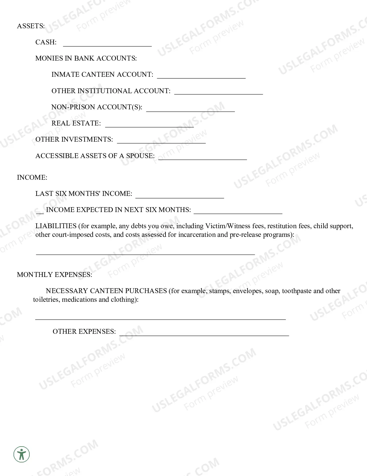 Preview Inmate Affidavit - Revised July 2007
