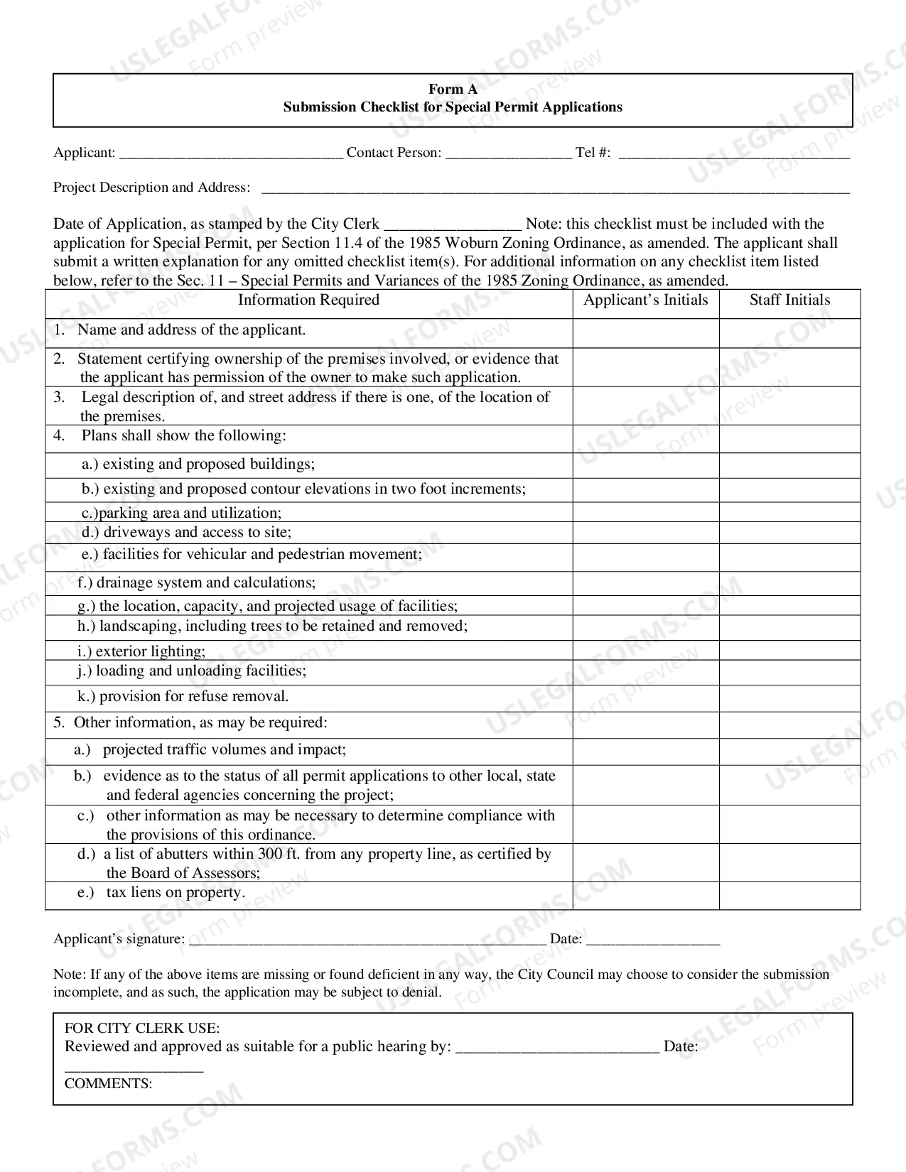 Preview Petition For Special Permit