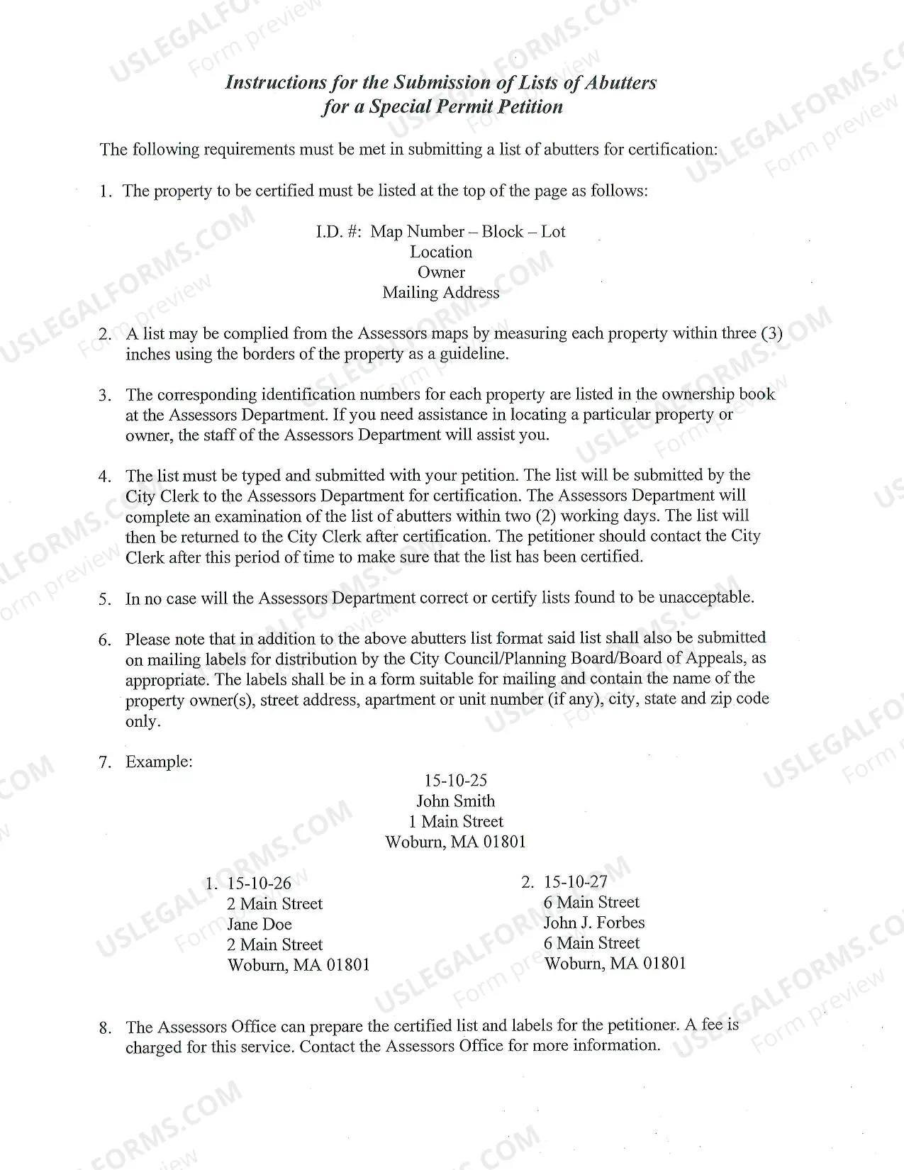 Preview Petition For Special Permit