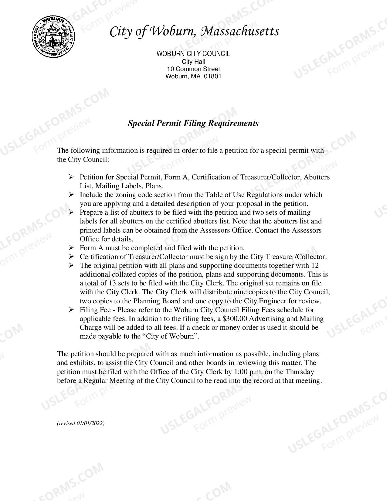 Preview Petition For Special Permit