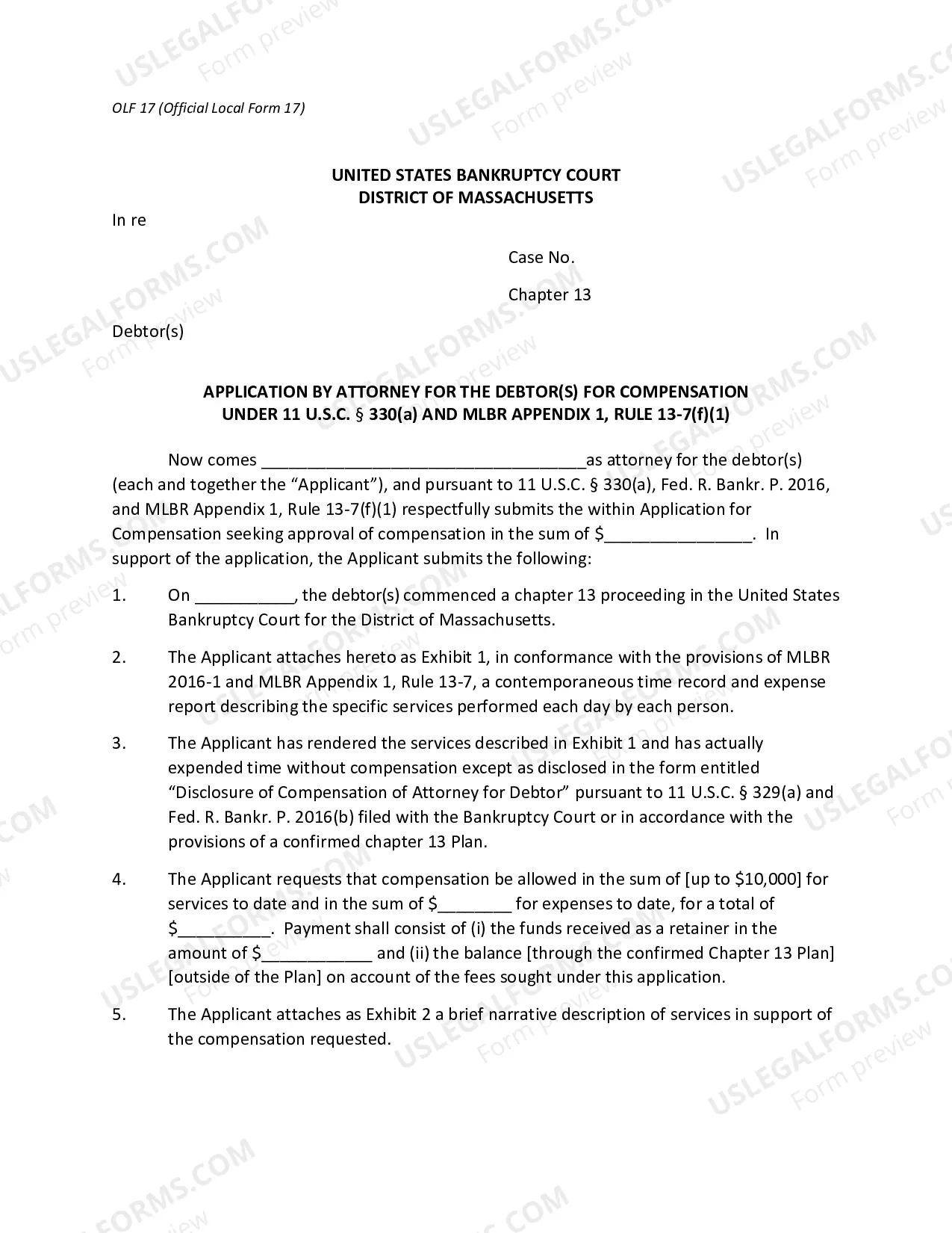Preview Application By Counsel To The Debtor For Compensation