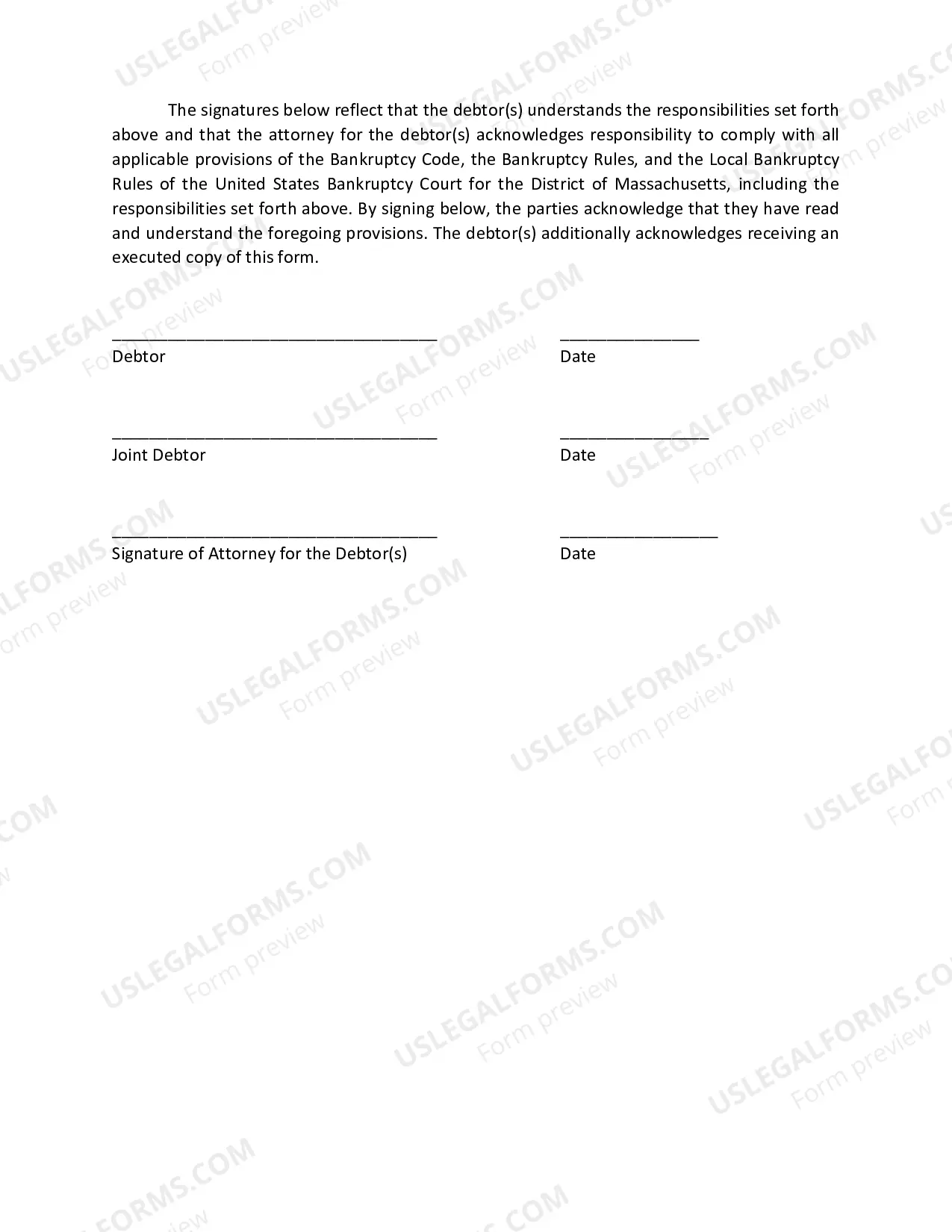 Preview Chapter 13 Agreement Between Debtor And Counsel