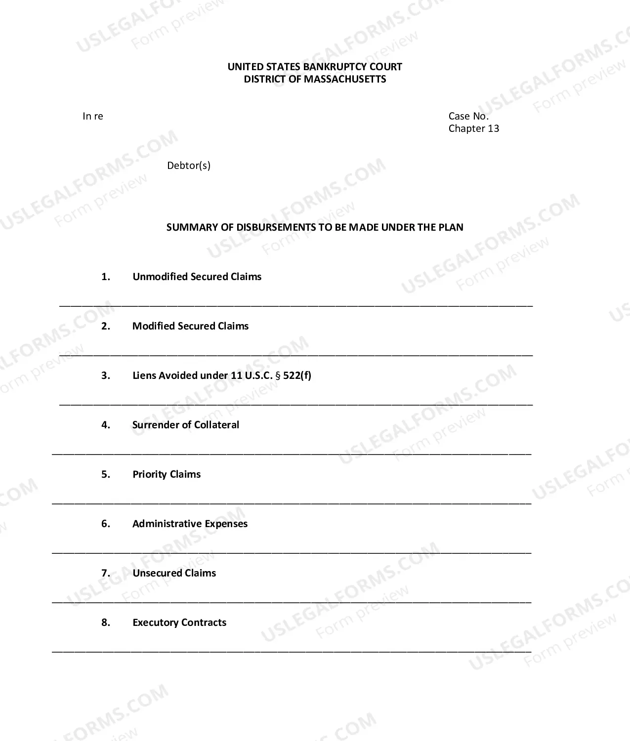 Preview Order Confirming Chapter 13 Plan