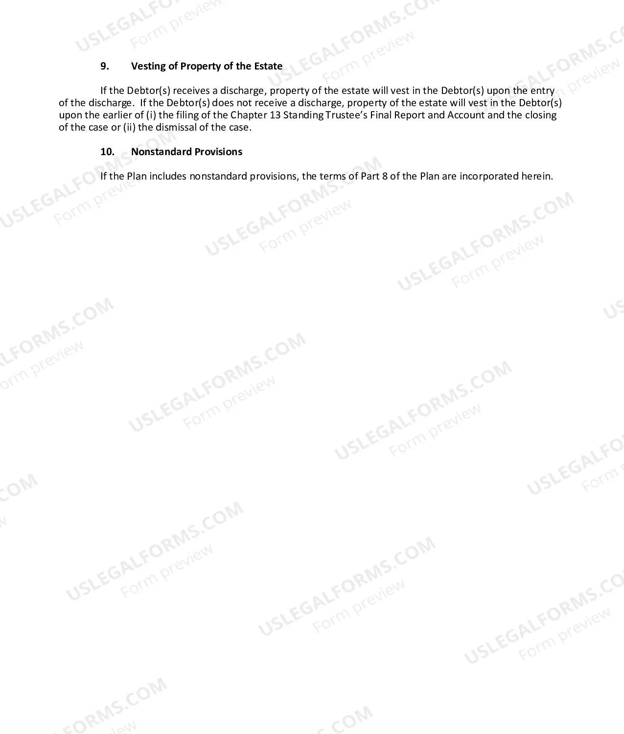 Preview Order Confirming Chapter 13 Plan