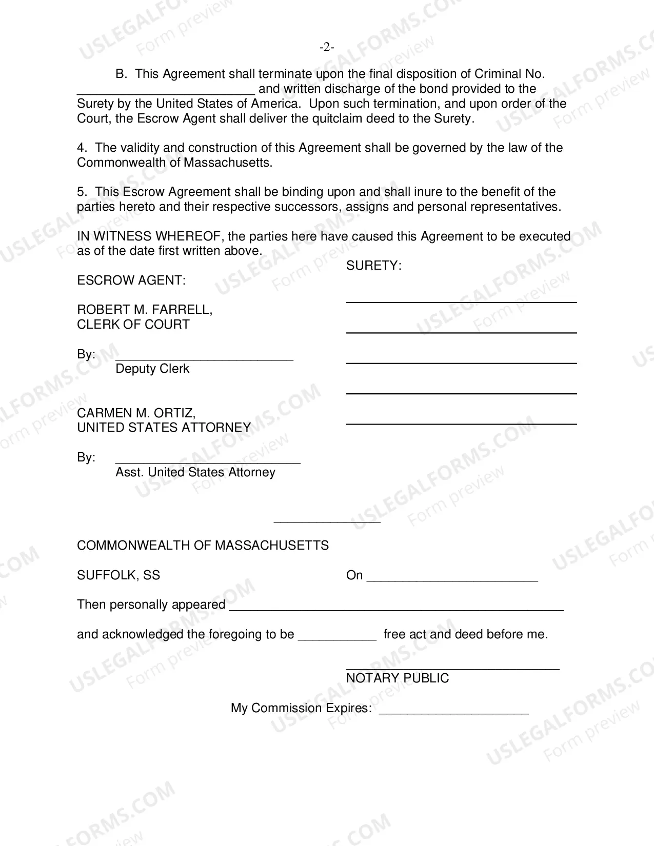 Preview Escrow Agreement