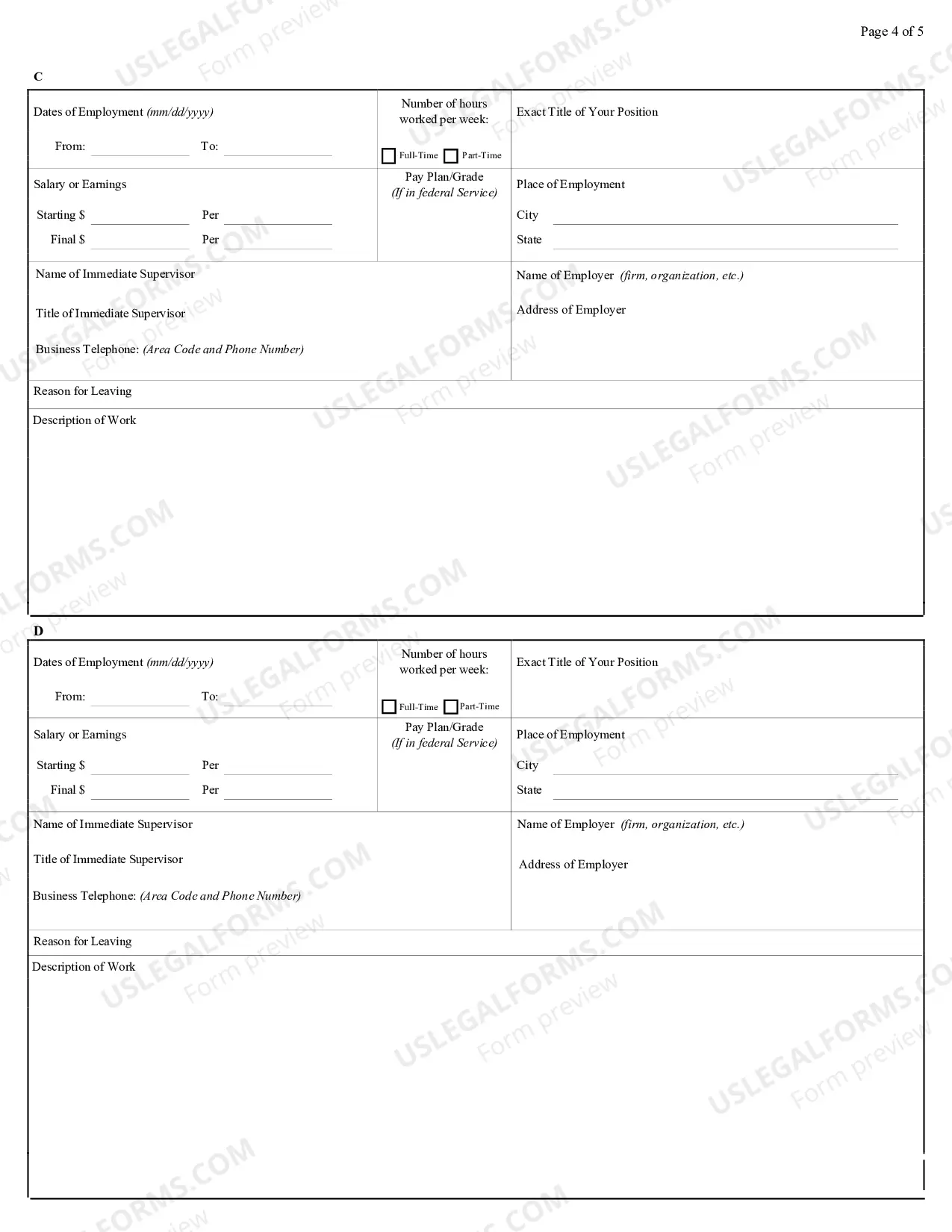 Preview Employment Application
