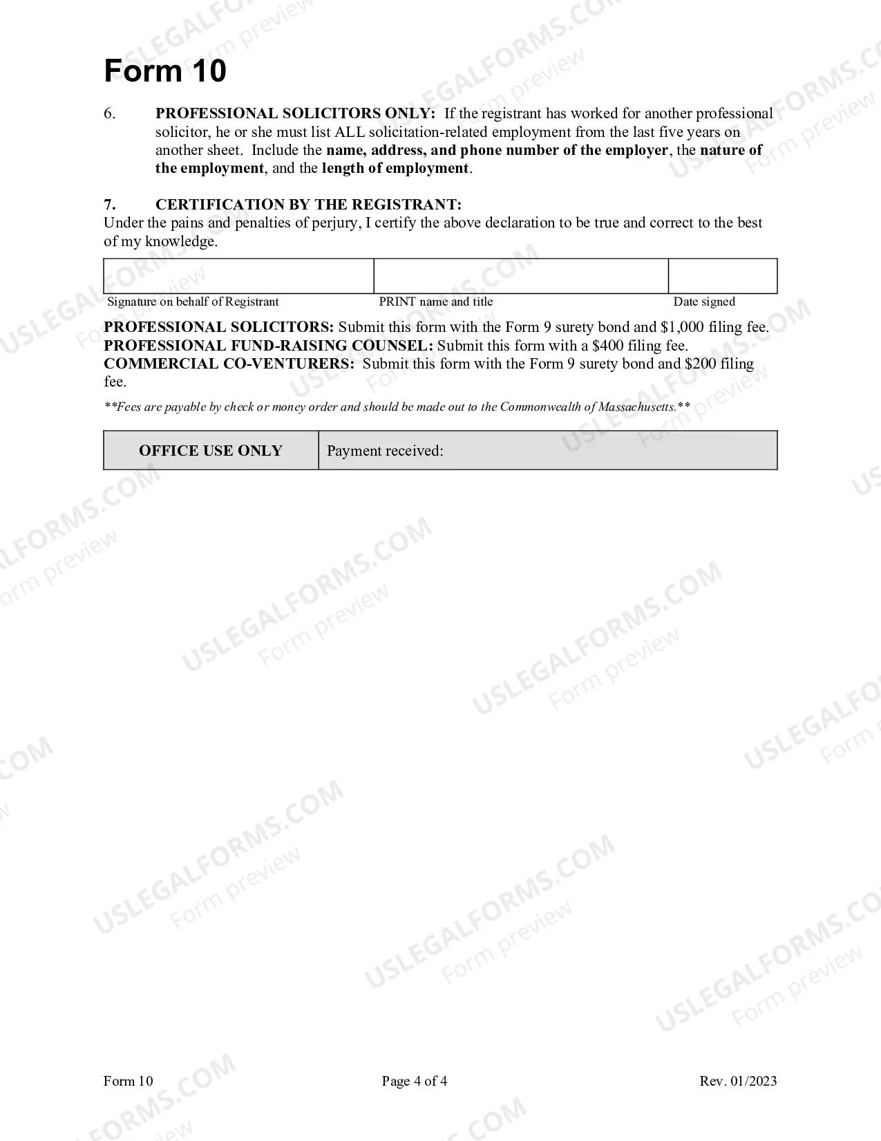 Preview Form 10 Registration Statement To Be Filed By Professional Solicitors