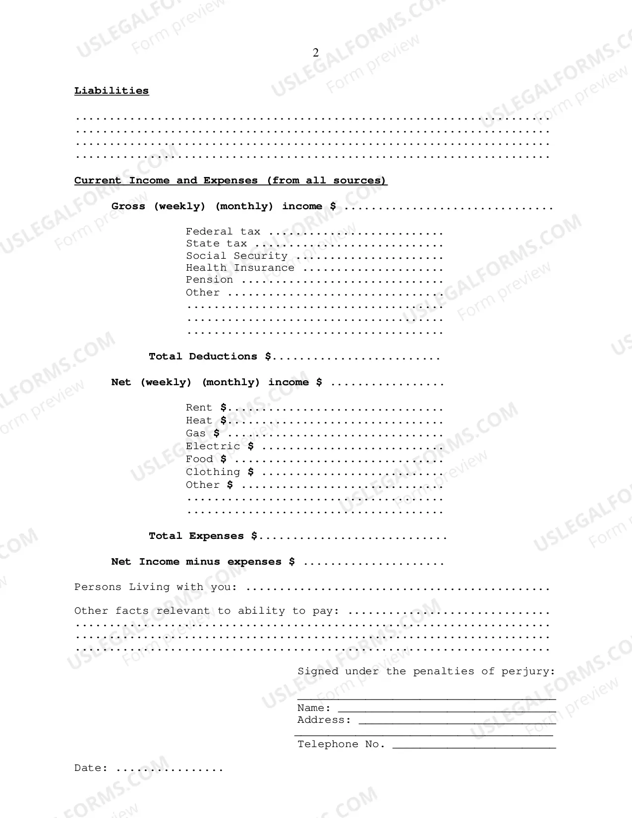 Preview Financial Statement