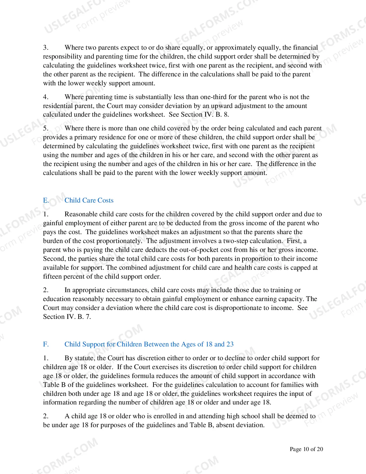 Preview Child Support Guidelines