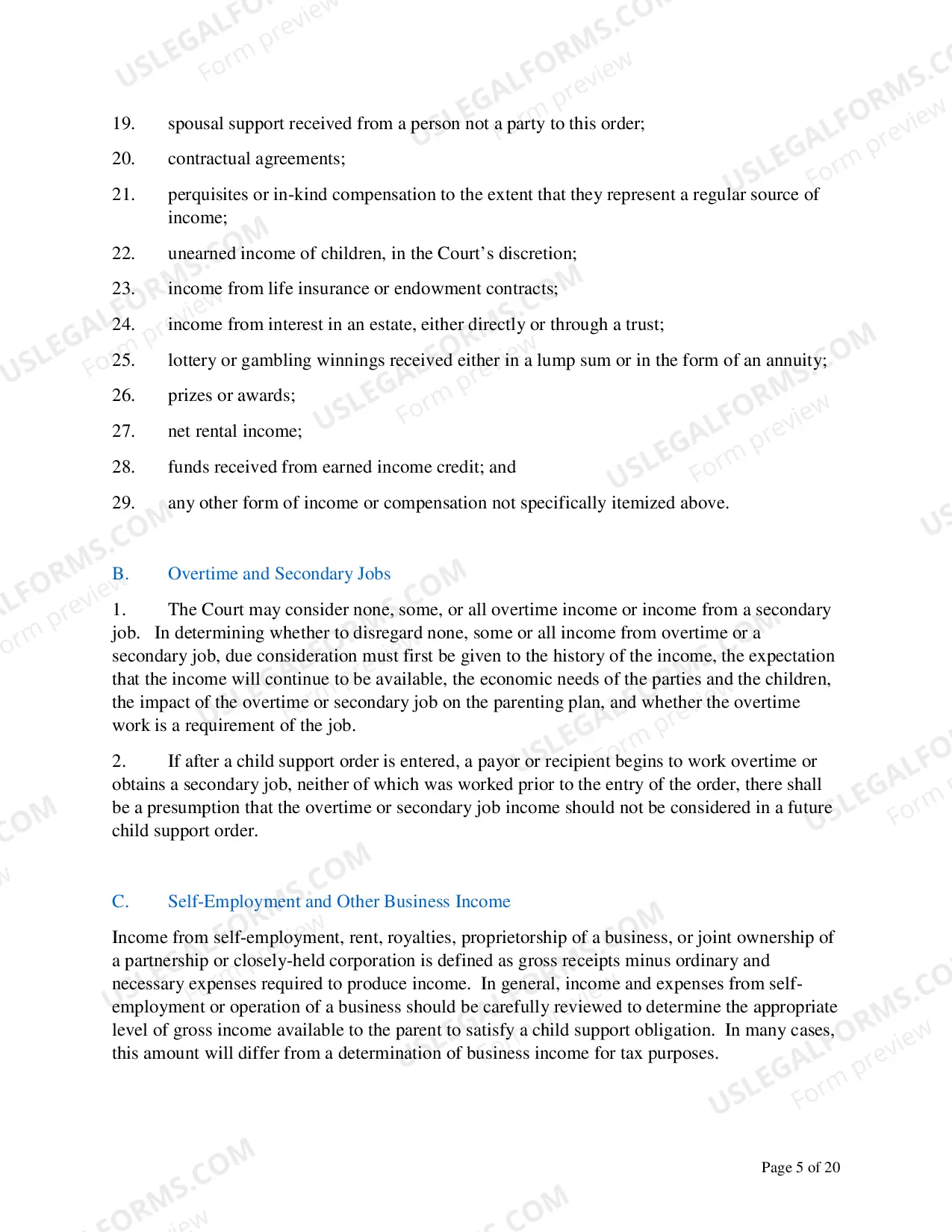 Preview Child Support Guidelines