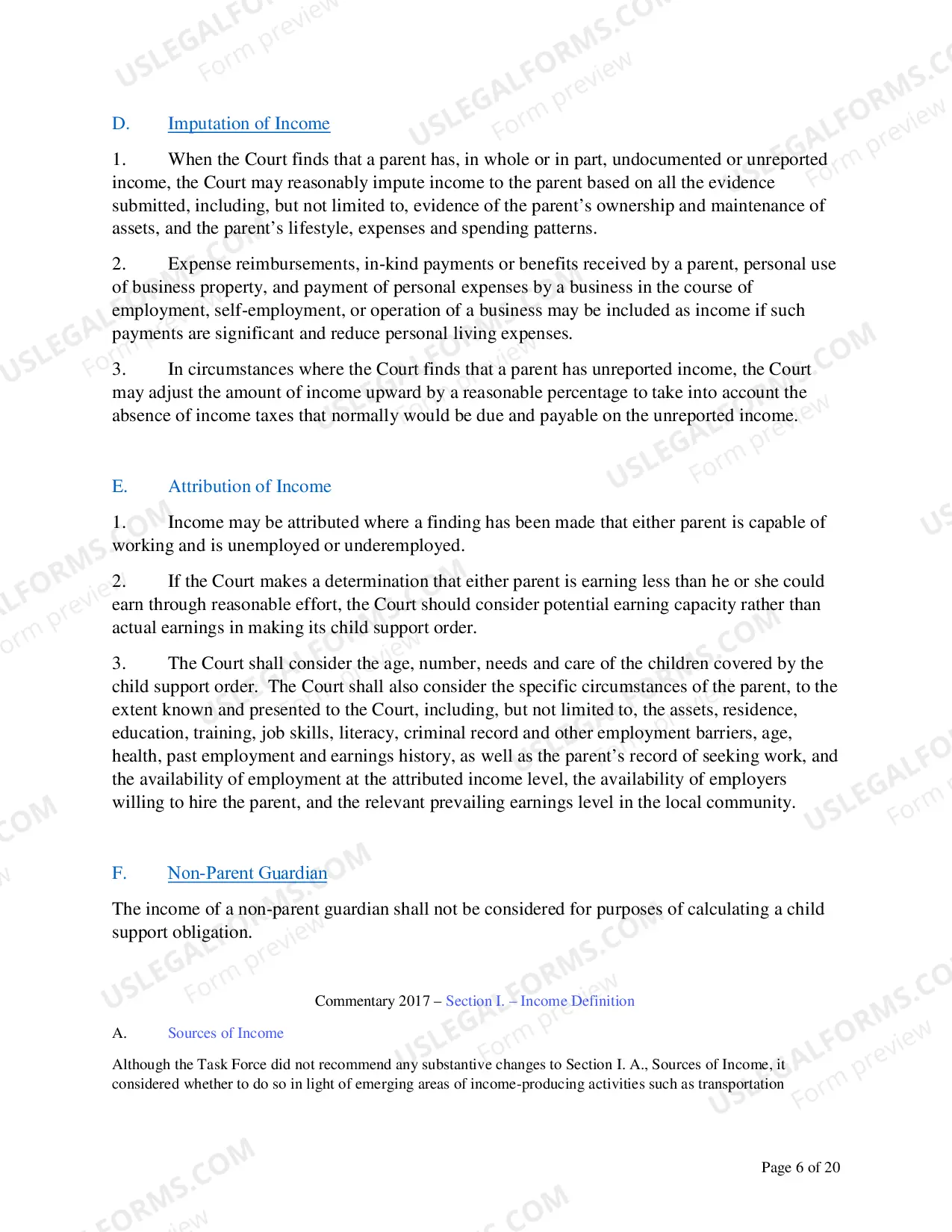 Preview Child Support Guidelines