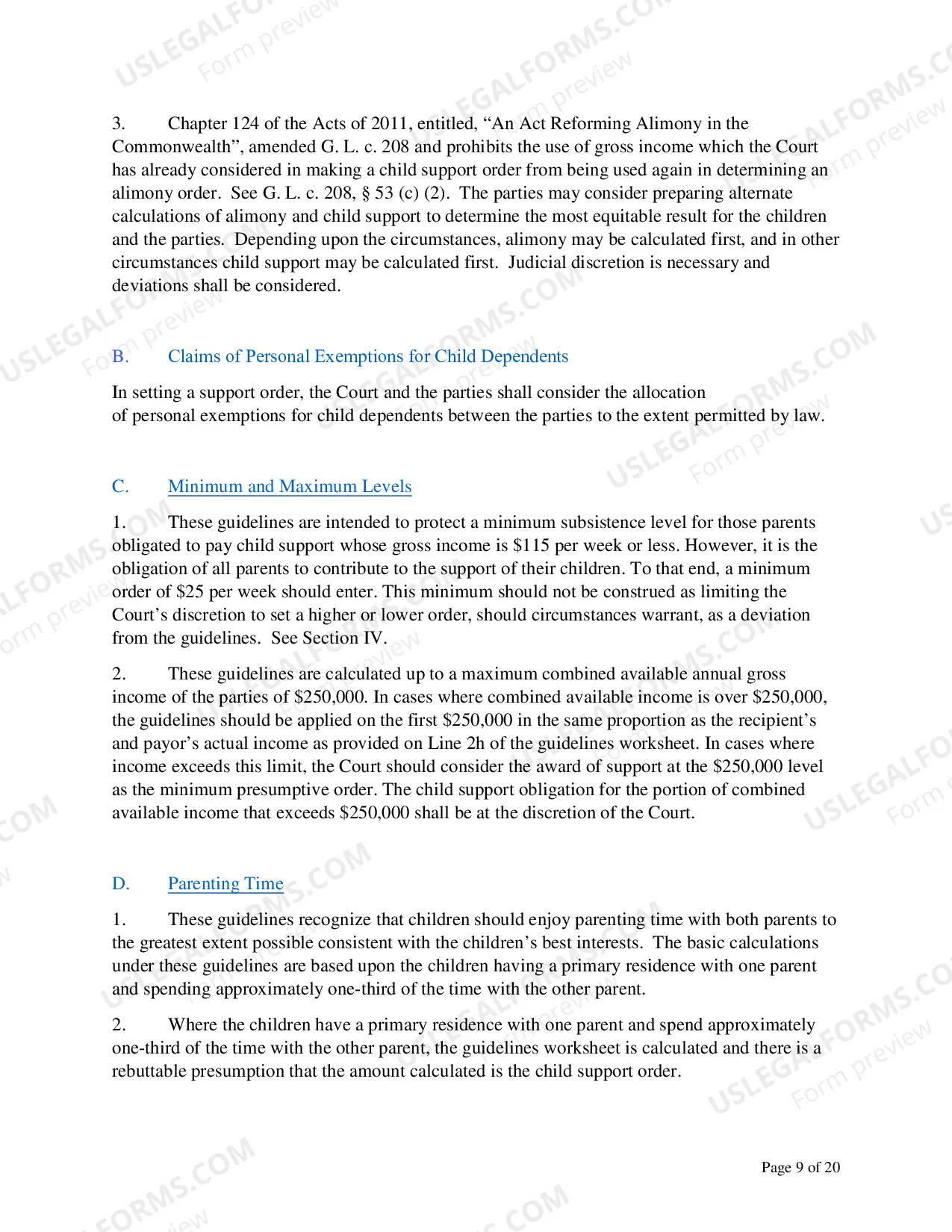 Preview Child Support Guidelines