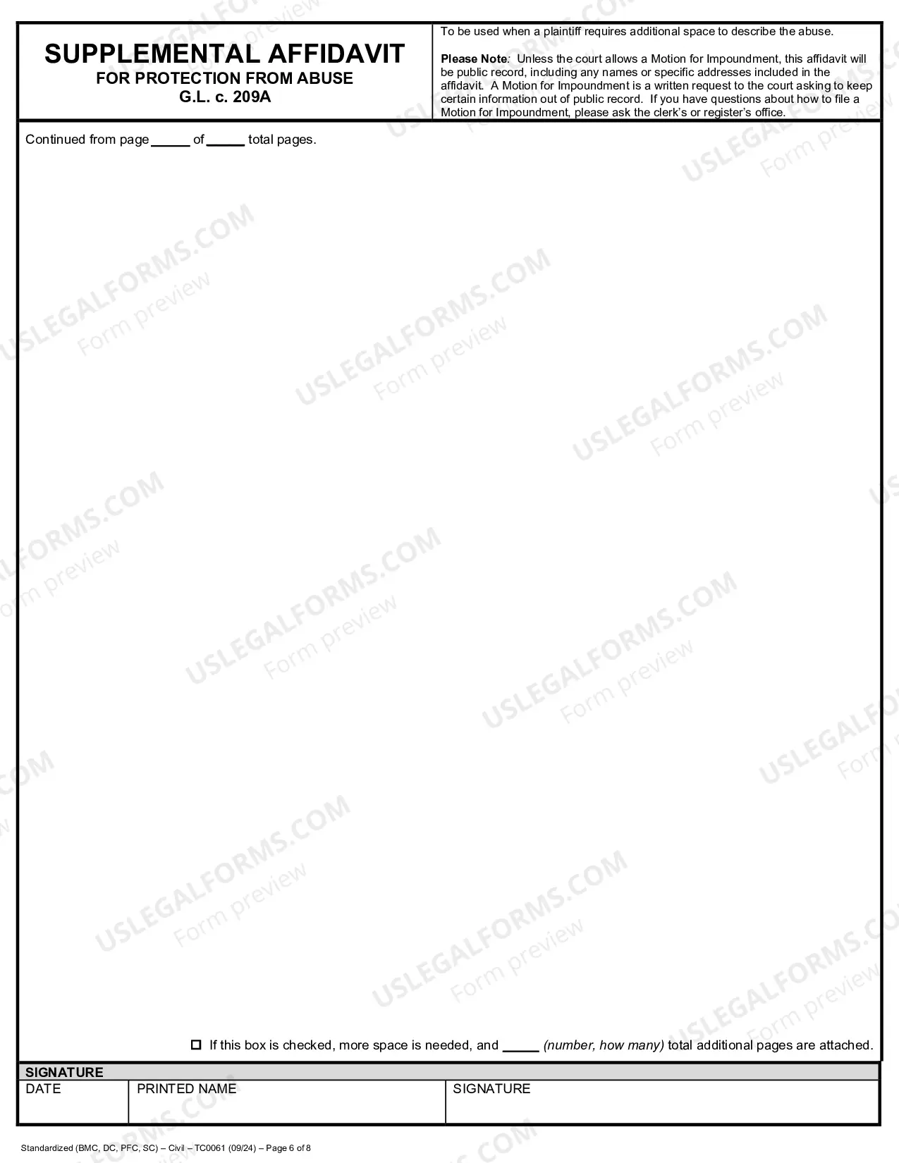 Preview Complaint for Protection from Abuse (page 2)