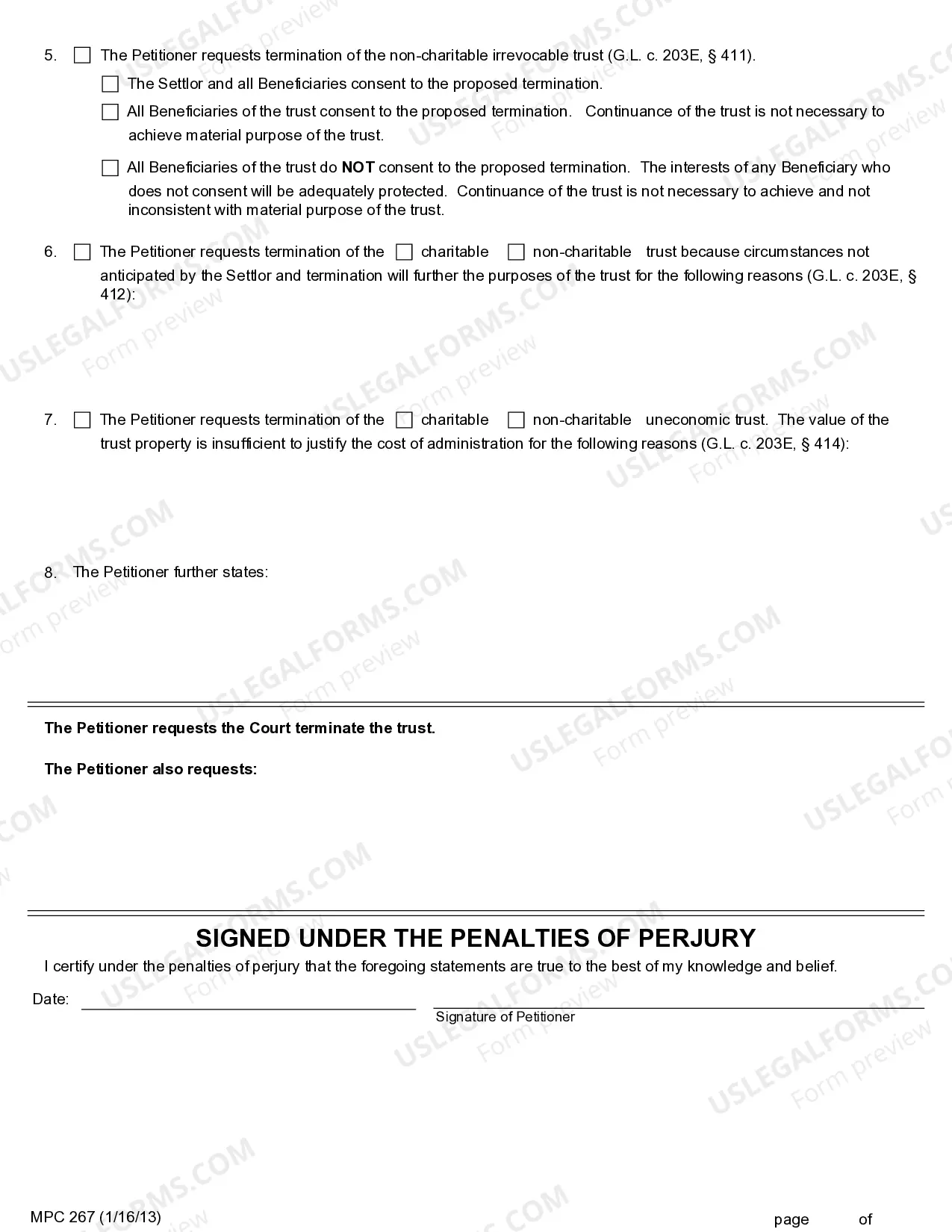 Preview Petition To Terminate A Trust