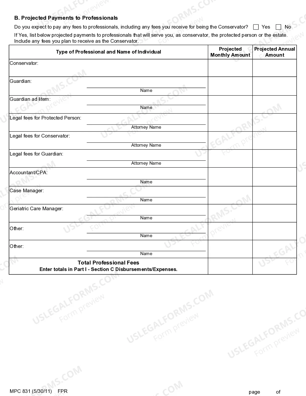 Preview Conservators Financial Plan