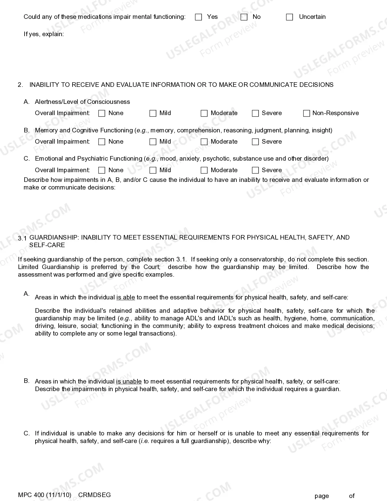 Preview Medical Certificate For Guardianship-Conservatorship
