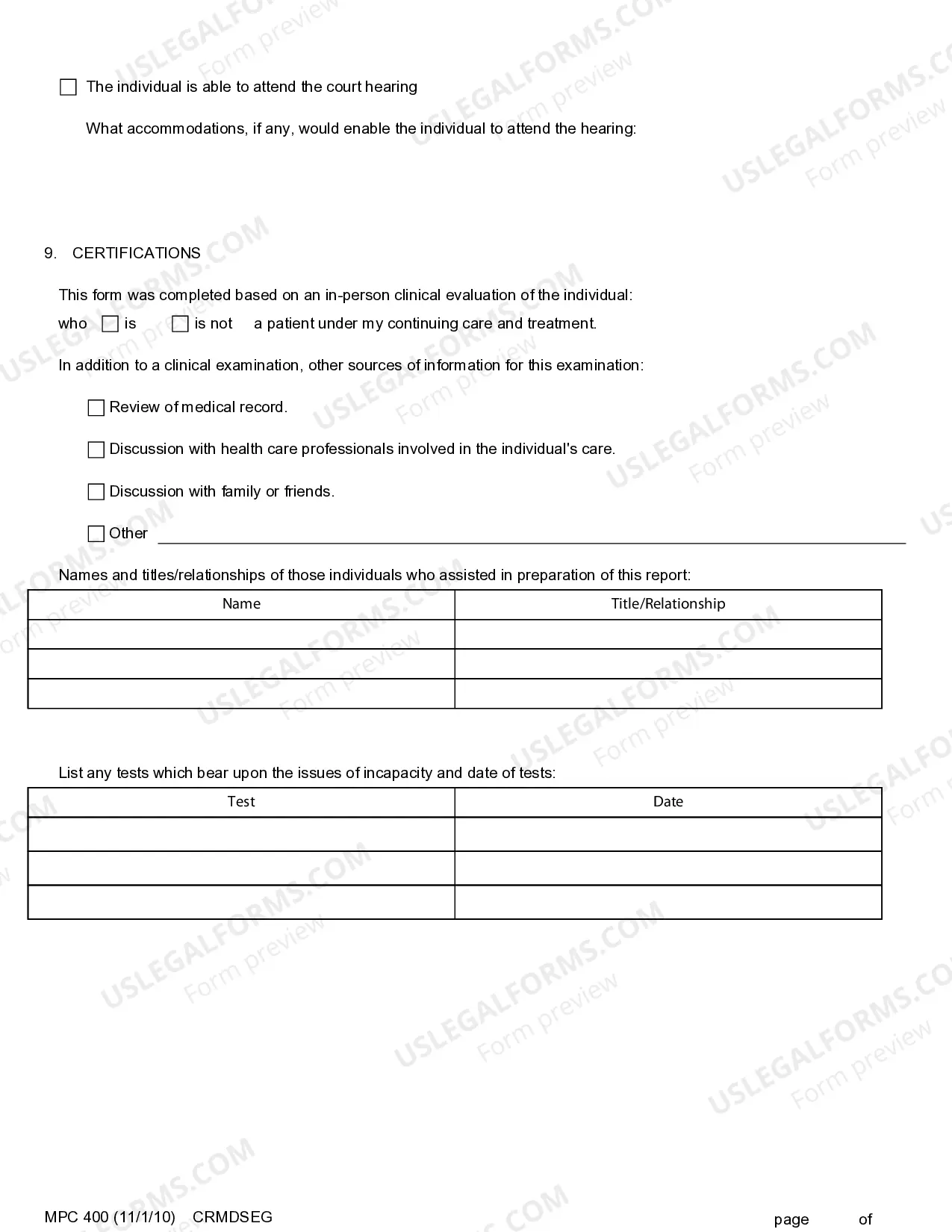 Preview Medical Certificate For Guardianship-Conservatorship