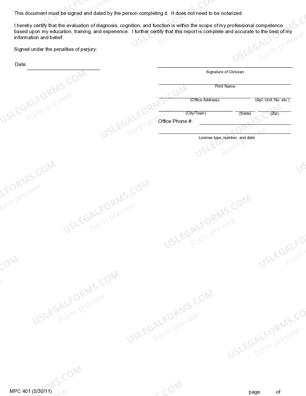 Preview Medical Certificate For Termination of Guardianship And-Or Conservatorship
