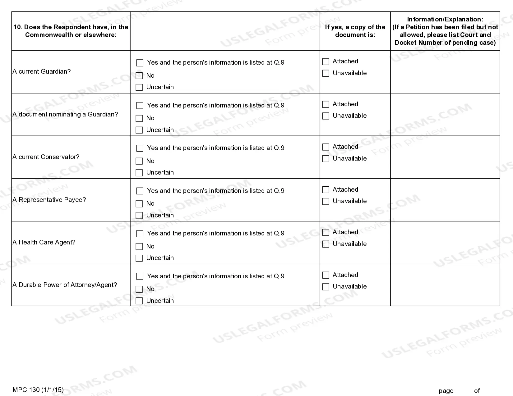Preview Petition For Appointment of Conservator For Disabled Person