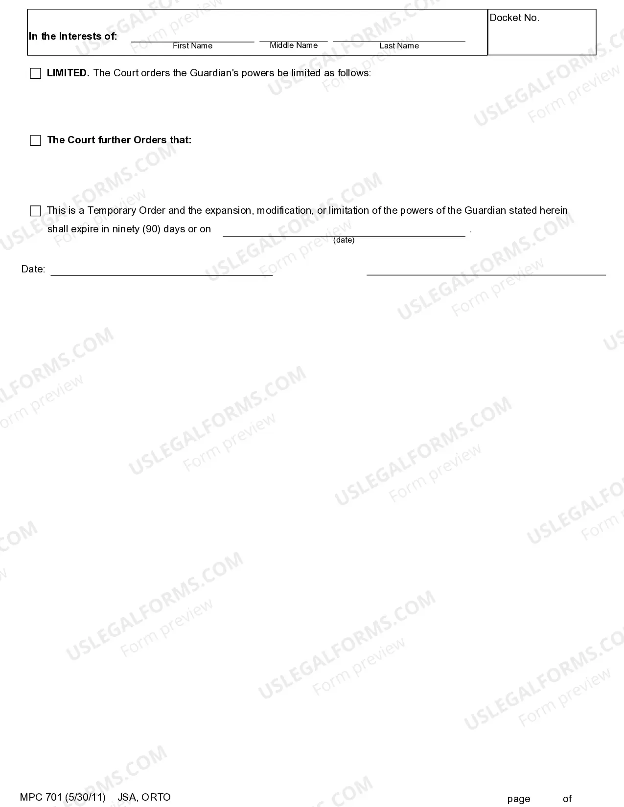 Preview Temporary Order-Decree And Order of Expansion-Modification-Limitation