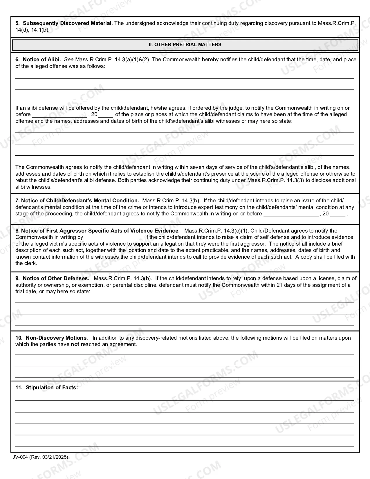 Preview Pretrial Conference Report
