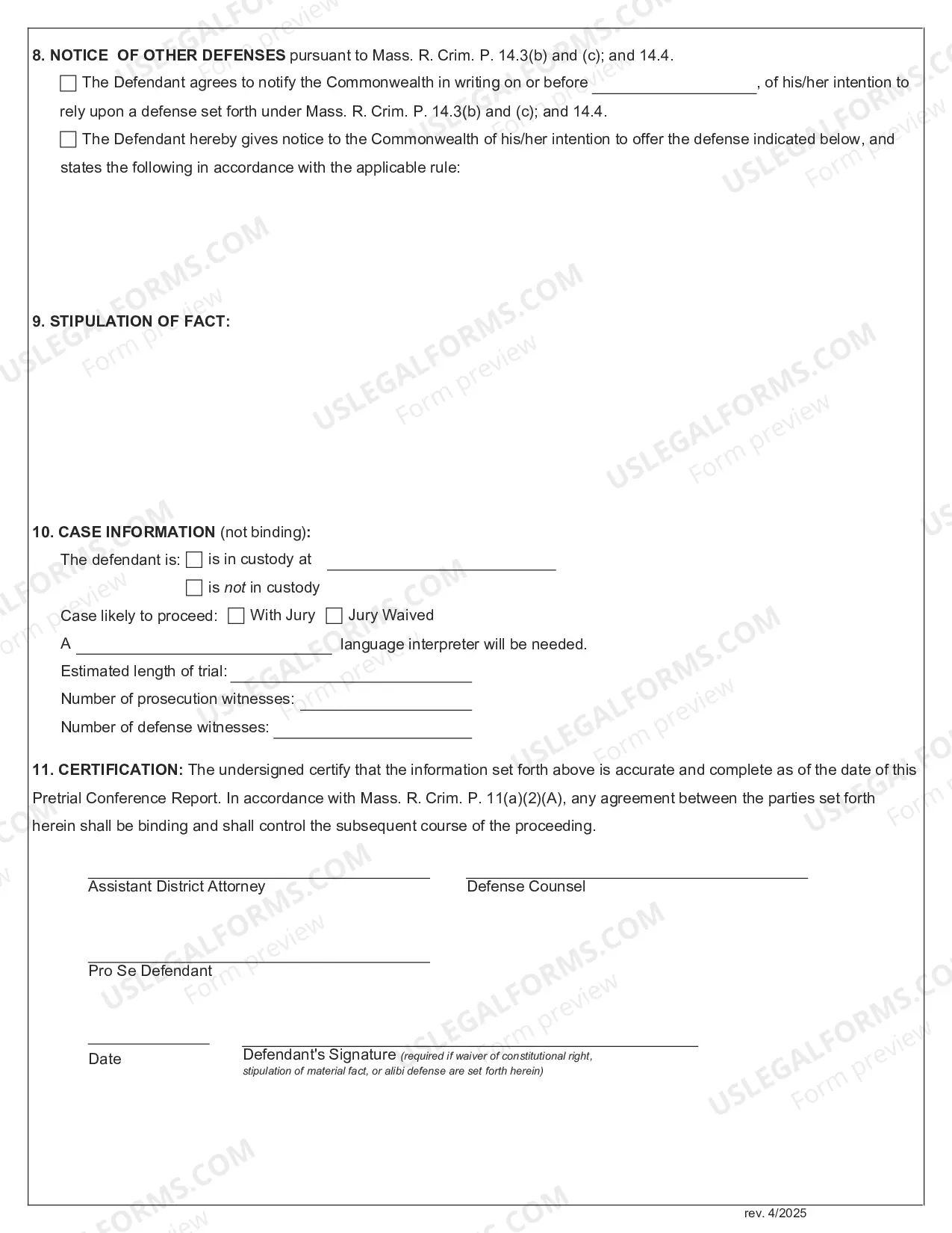Preview Pretrial Report