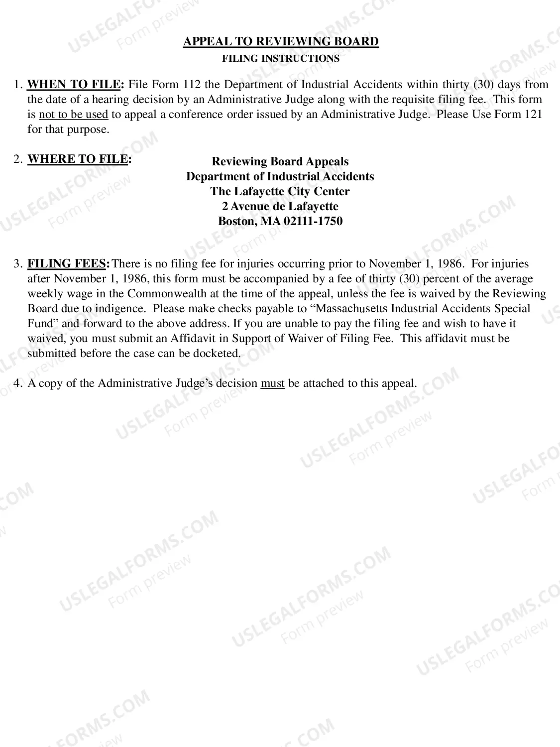 Preview Appeal To Reviewing Board