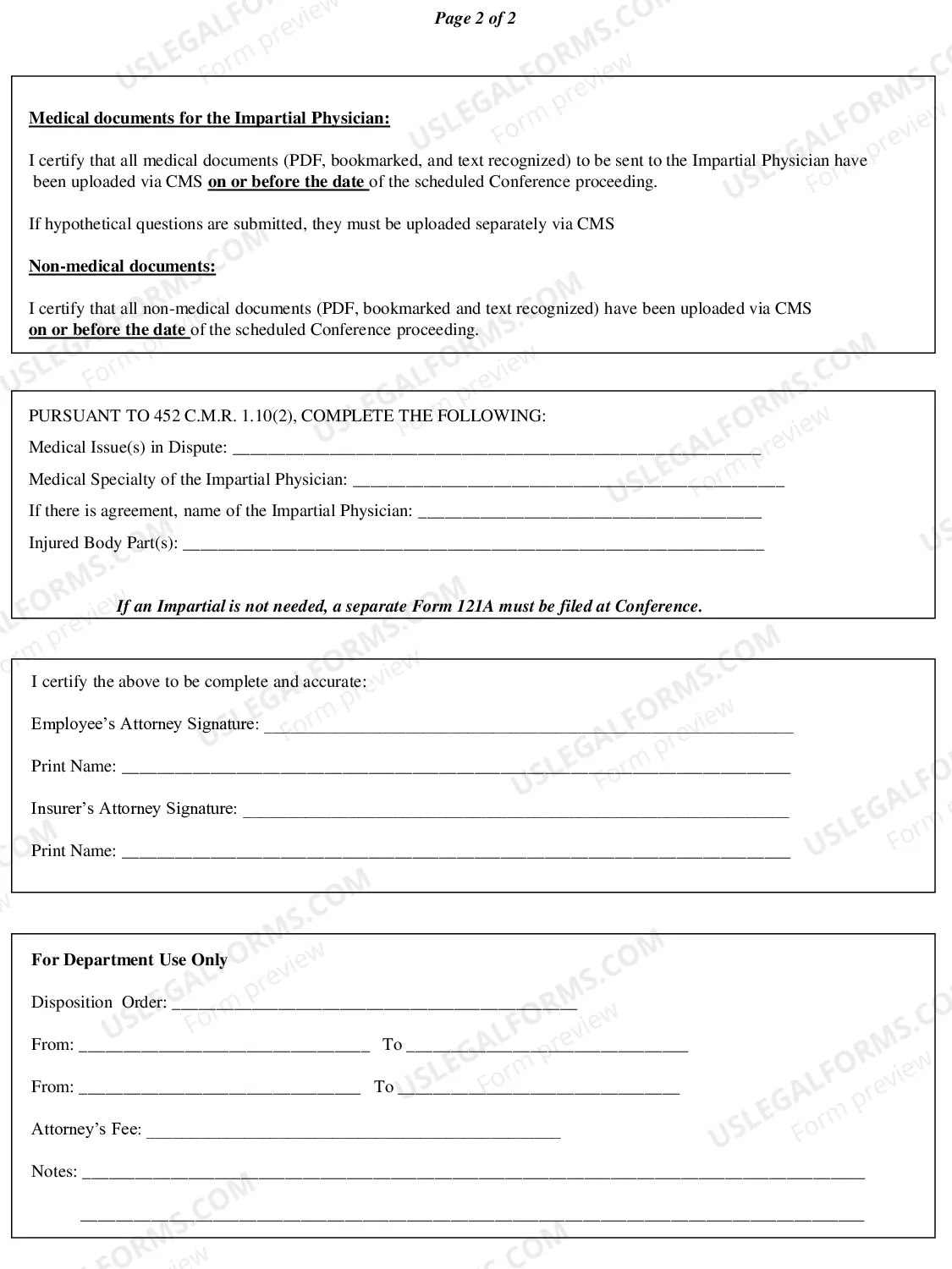 Preview Conference Memorandum Cover Sheet