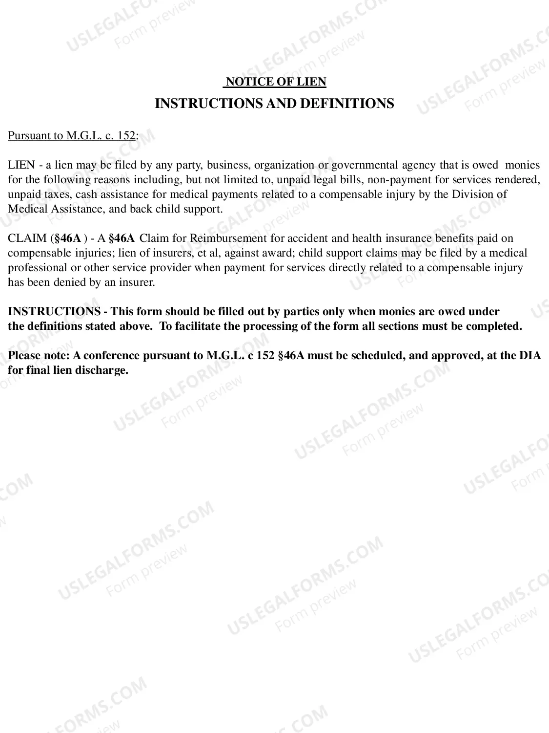 Preview Request For Section 46a Conference With Lump Sum Under Section 48