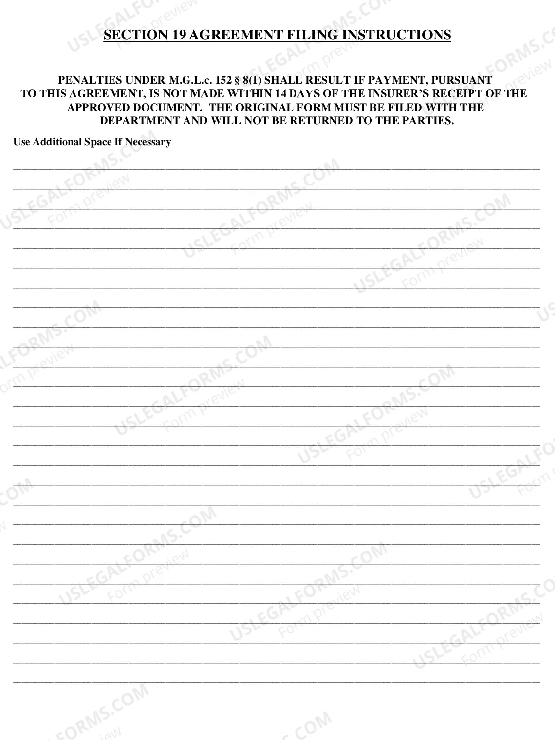 Preview Section 19 Agreement