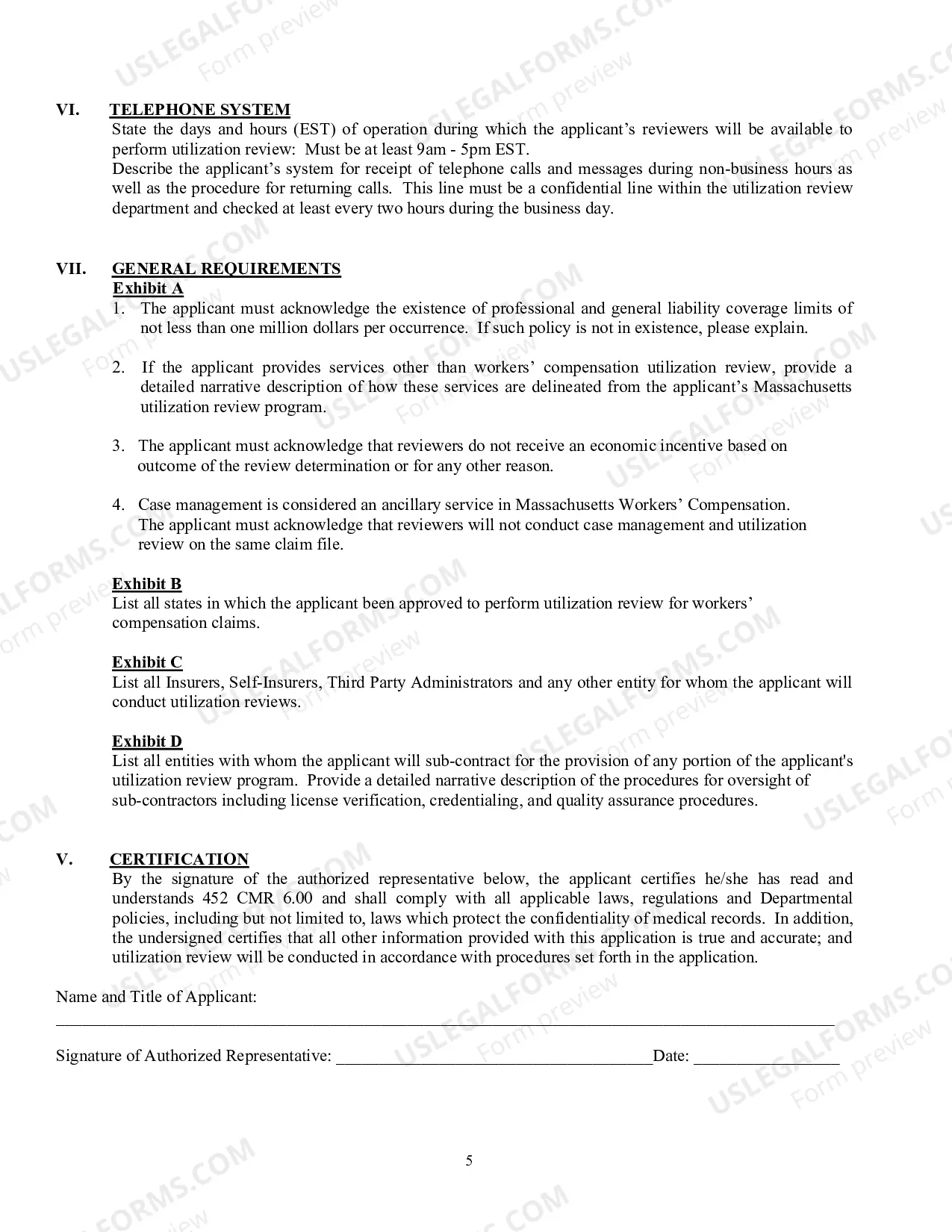 Preview Utilization Review Application (To Become An Approved Agent And Affidavit of Compliance)