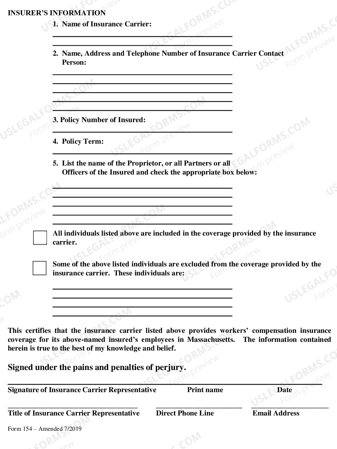Preview Verification of Massachusetts Workers Compensation Coverage For Out-Of-State Employers