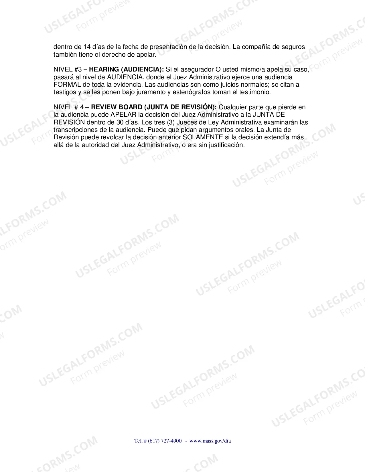 Preview Directions on how to fill out the Form 110- Spanish