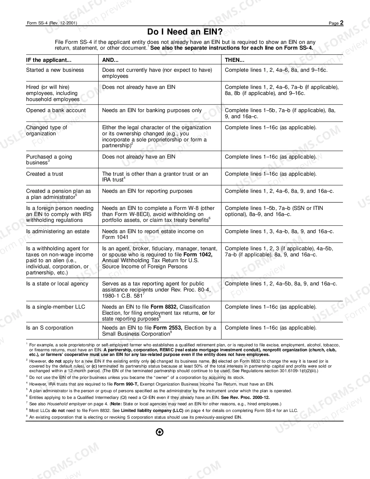 Preview Application for Employer ID
