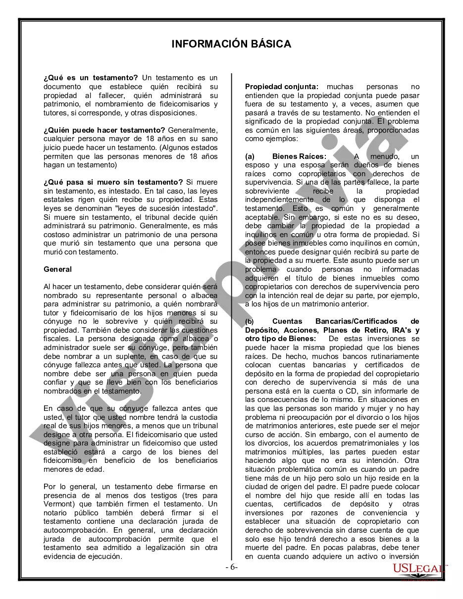 Preview Formulario de última voluntad y testamento legal para una persona casada con hijos adultos de un matrimonio anterior