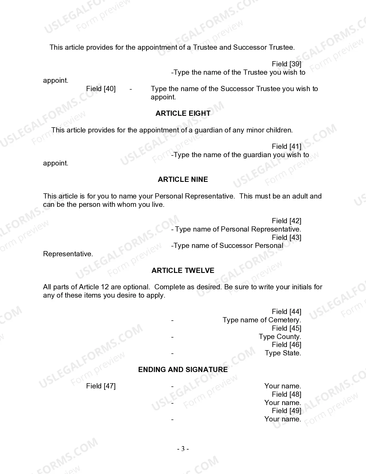 Preview Last Will and Testament for Divorced Person Not Remarried with Adult and Minor Children