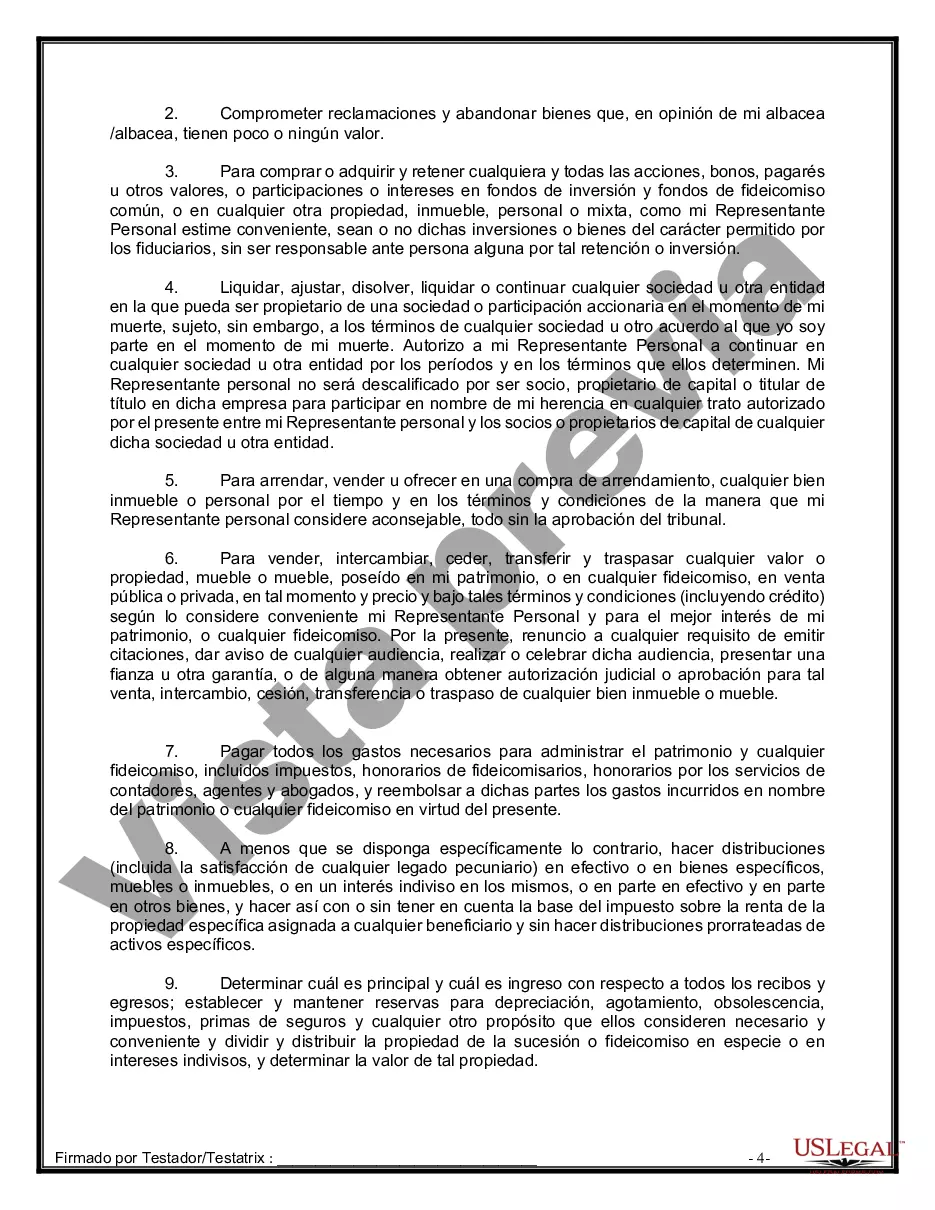 Preview Paquete de Voluntades Mutuas con Últimas Voluntades y Testamentos para Pareja Casada con Hijos Adultos