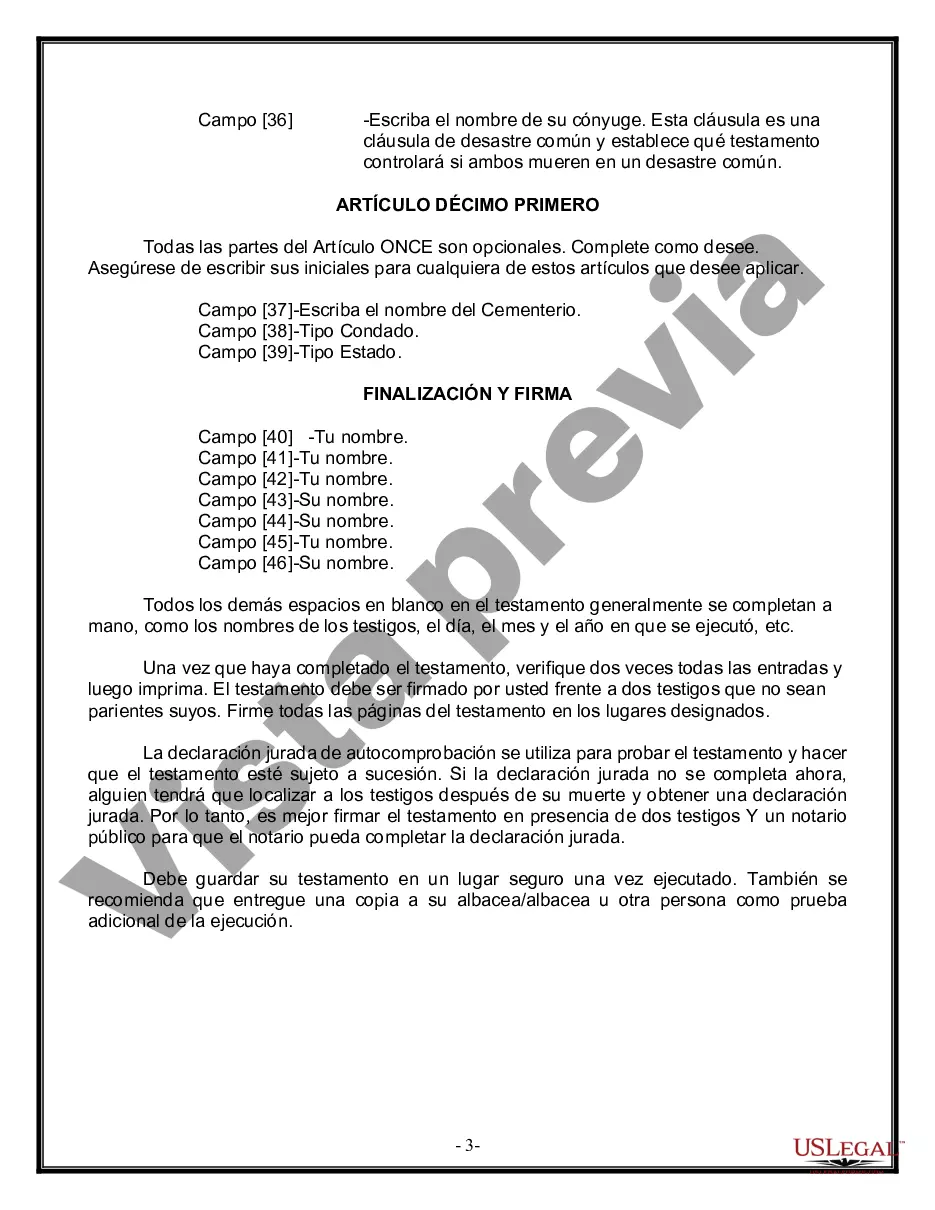 Preview Paquete de Voluntades Mutuas con Últimas Voluntades y Testamentos para Pareja Casada con Hijos Adultos