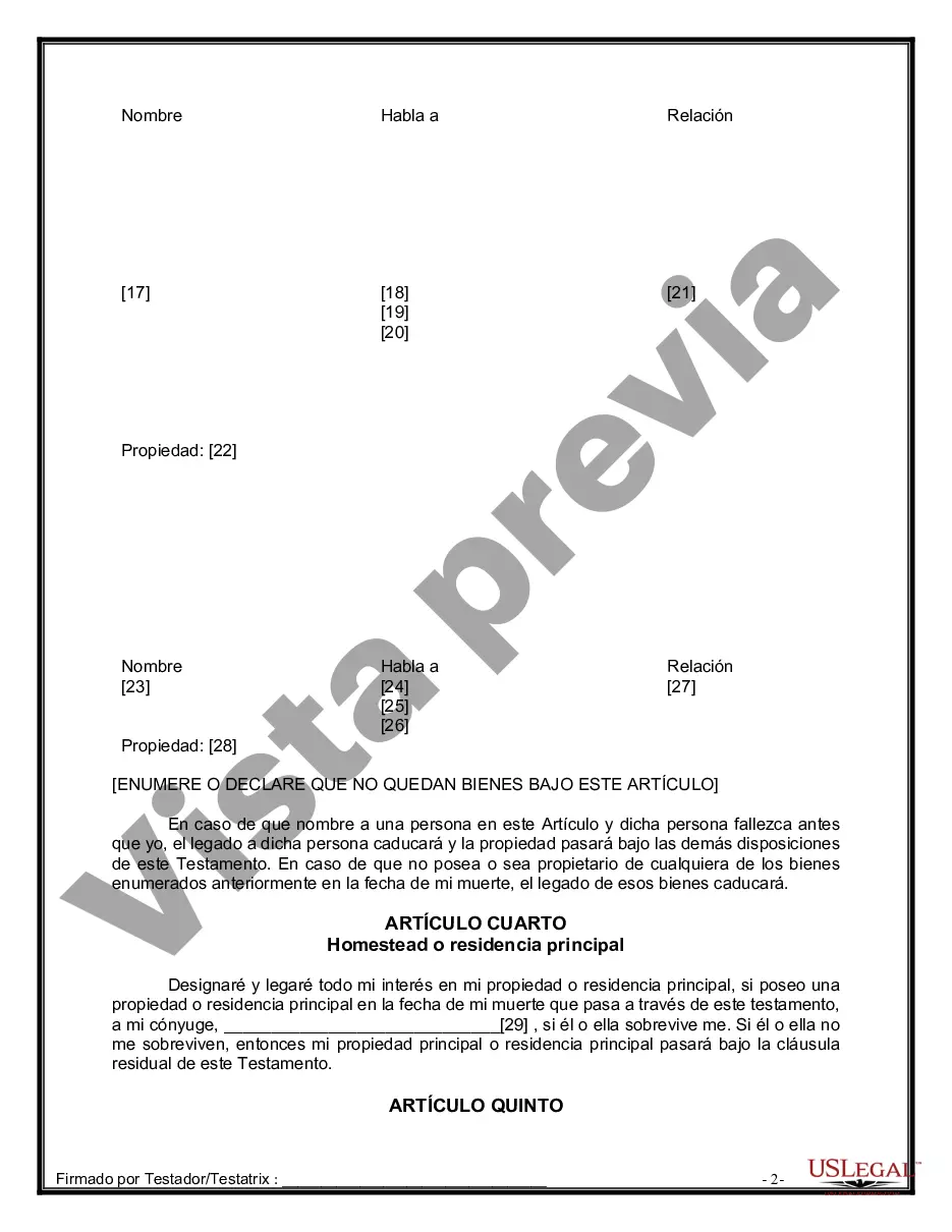 Preview Paquete de Voluntades Mutuas con Últimas Voluntades y Testamentos para Pareja Casada con Hijos Adultos