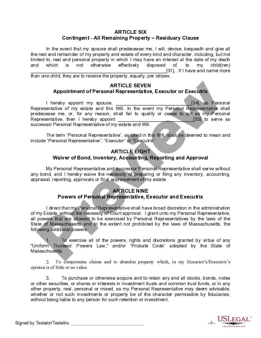 Preview Mutual Wills Package with Last Wills and Testaments for Married Couple with Adult Children