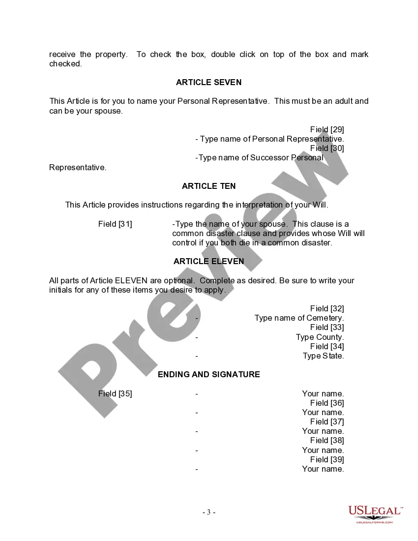 Preview Mutual Wills package with Last Wills and Testaments for Married Couple with No Children