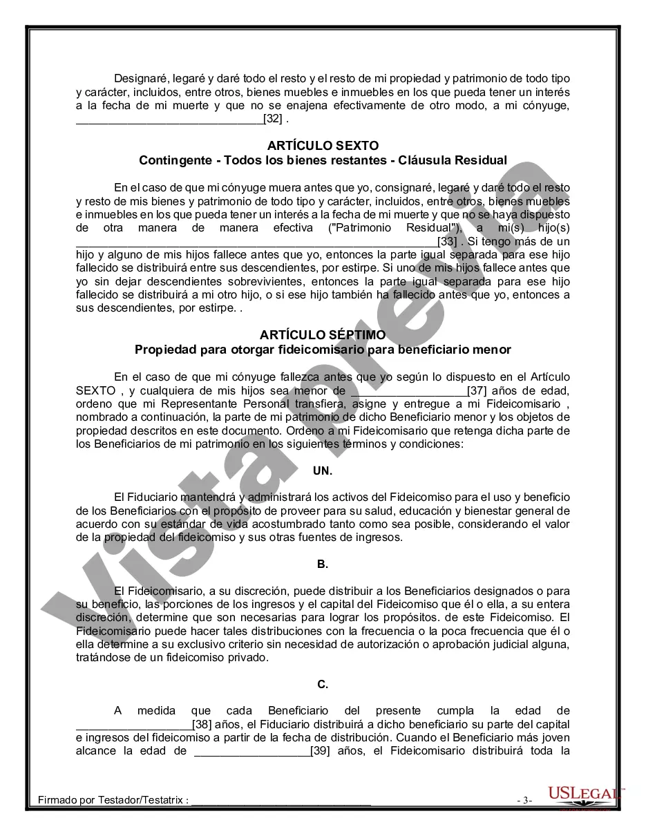 Preview Paquete de Voluntades Mutuas con Últimas Voluntades y Testamentos para Pareja Casada con Hijos Menores